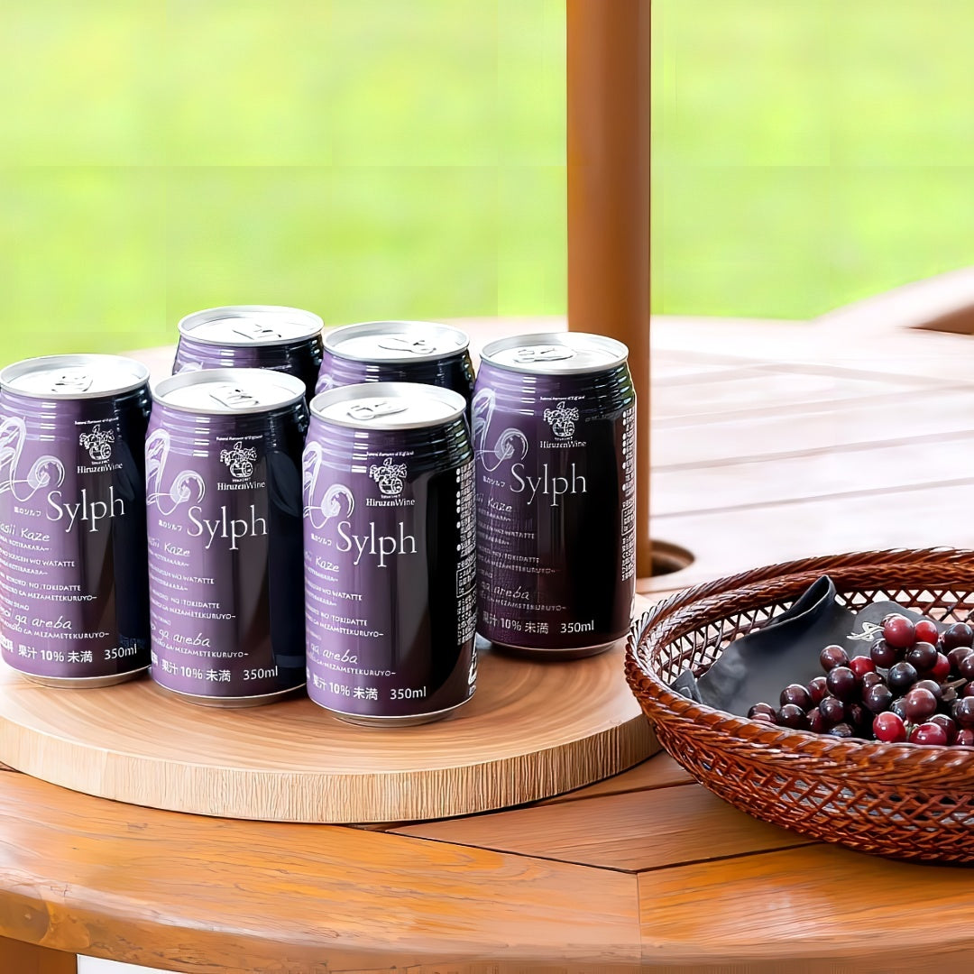 [Hiruzen Winery] Kaze no Sylph | Wild grape juice carbonated drink | Set of 6