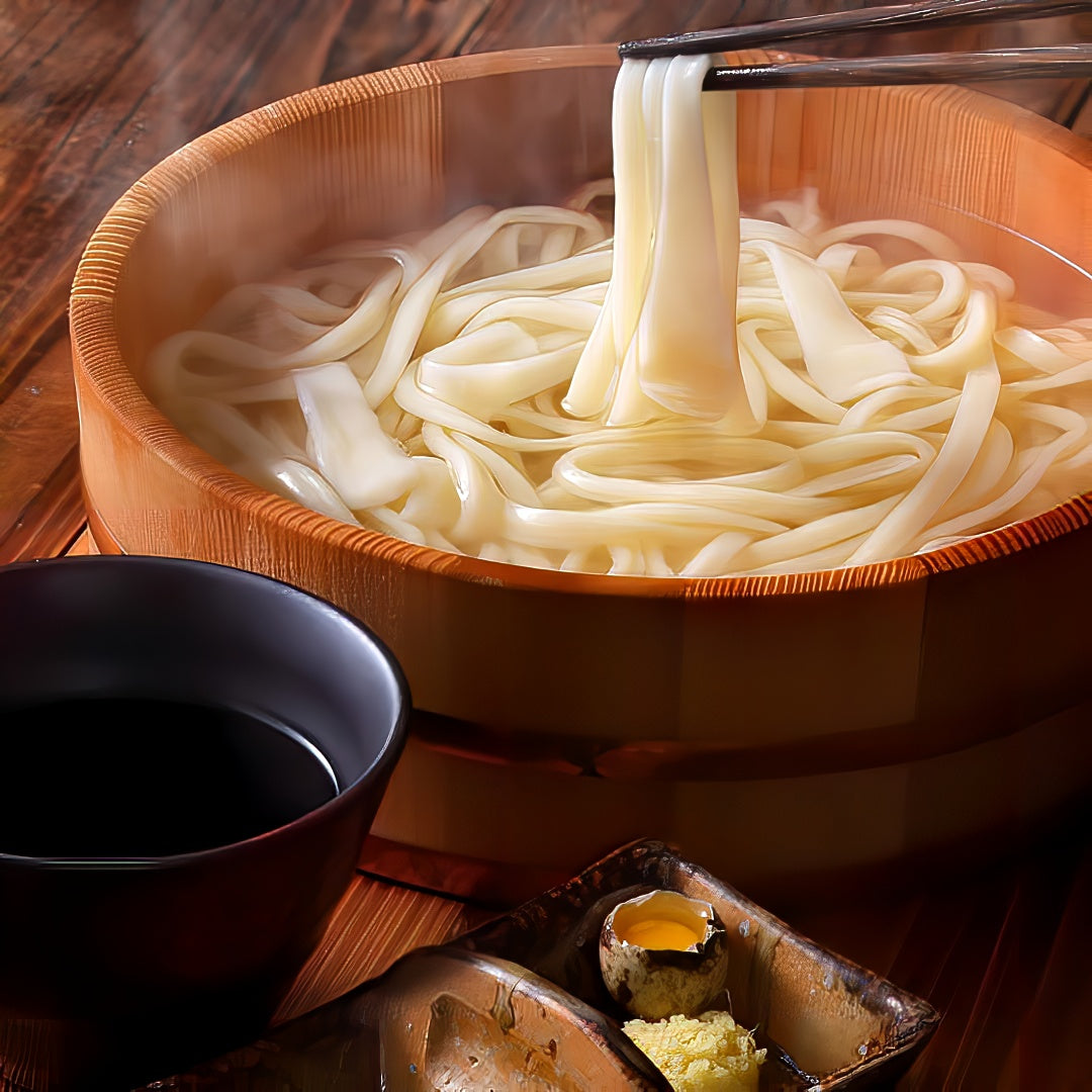 [Kamote] Ichiban nobashi hand-stretched udon (semi-dried noodles for 2 people, 2 servings of soup included)